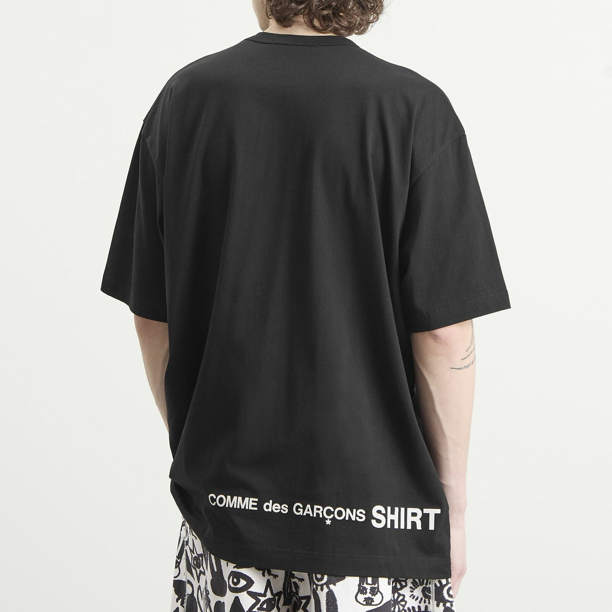 Comme des Garçons SHIRT Men's Oversized Printed Jersey in Black