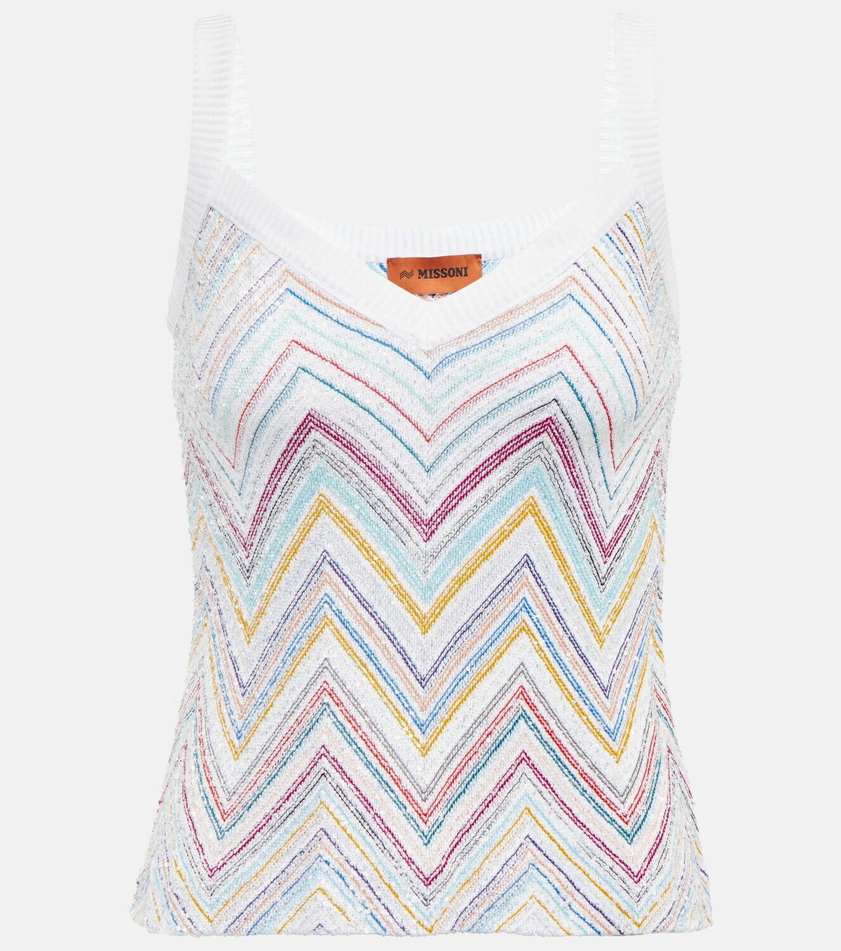 Zig Zag cotton-blend tank top in multicoloured - Missoni