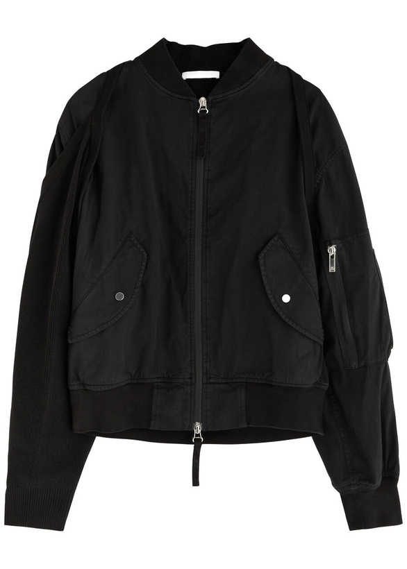 Photo: Helmut Lang MA1 Stretch-cotton Bomber Jacket Black