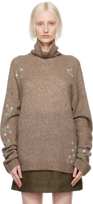 Photo: Caro Editions Brown Agnes Roll Neck Sweater