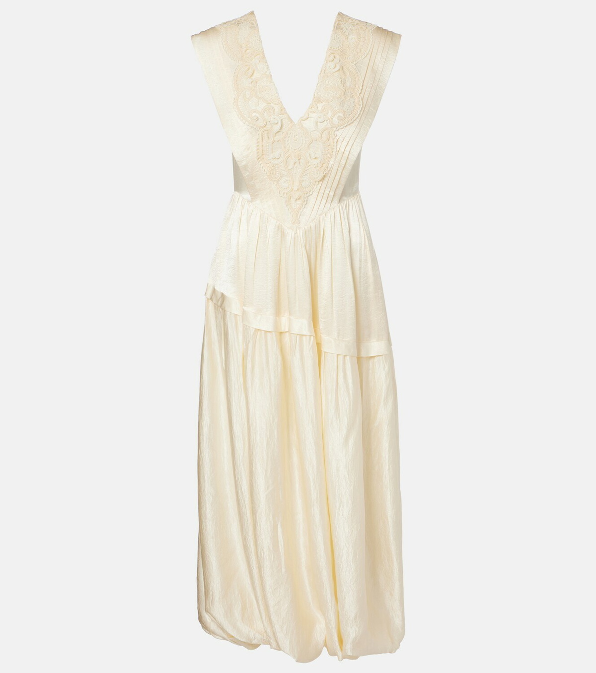 Xu Zhi Lace-trimmed maxi dress