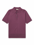 Piacenza Cashmere - Silk and Cotton-Blend Polo Shirt - Purple