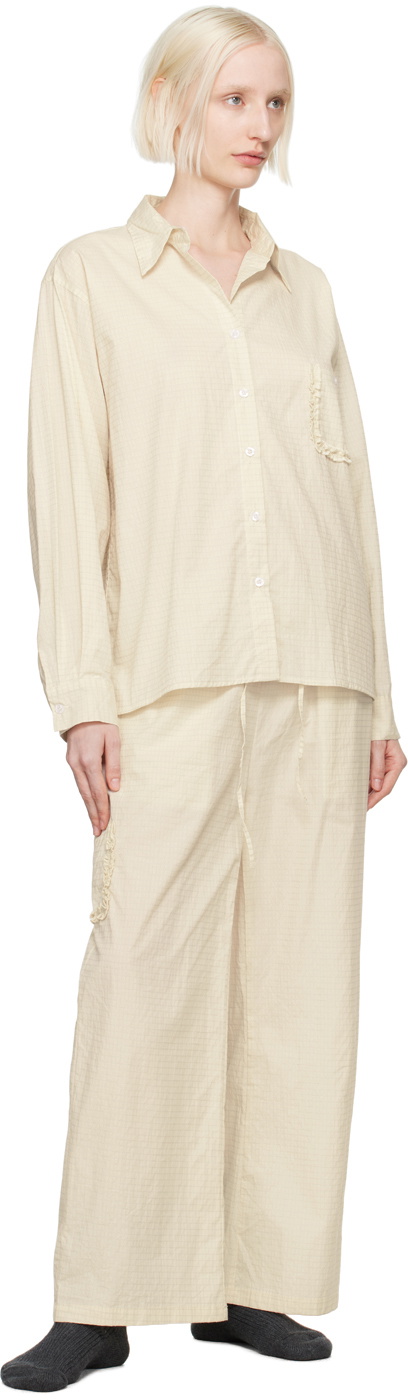 Deiji Studios Beige Check Pyjama Set