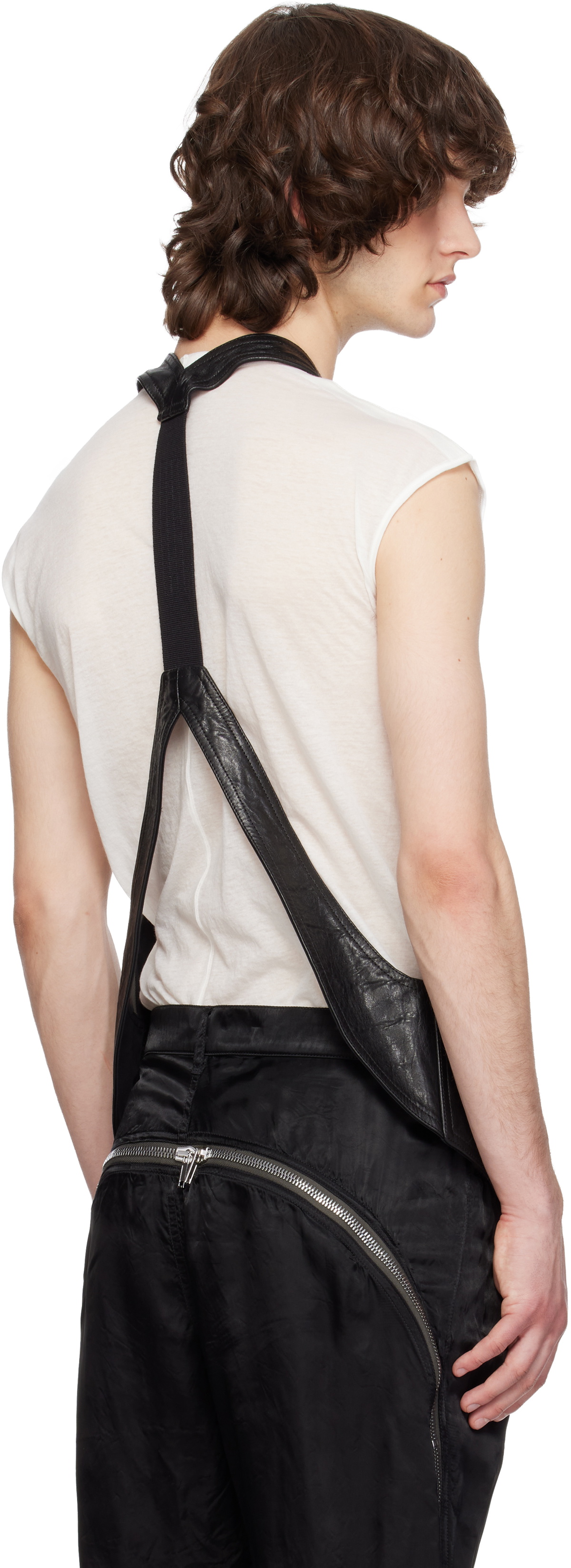 Rick Owens Black Temple Bauhaus Leather Vest