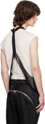 Rick Owens Black Temple Bauhaus Leather Vest