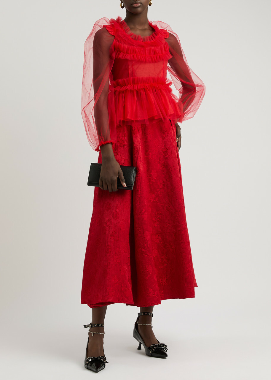 Sister Jane Palace Ruffled Tulle top Red Sister Jane