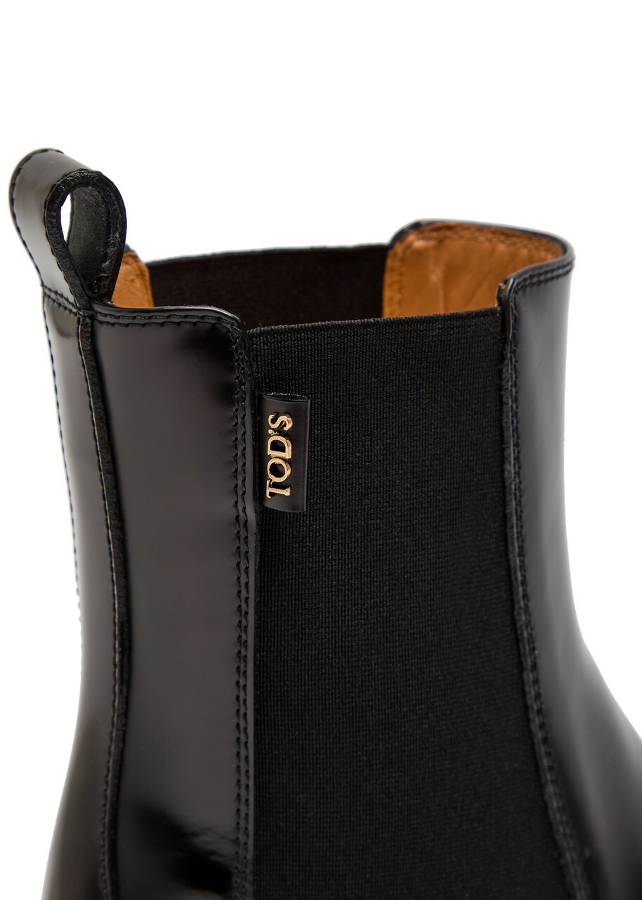 Tods Patent Leather Chelsea Boots Black