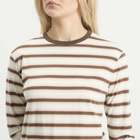 Auralee Women's Gradient Stripe Long Sleeve T-Shirt in Fade Brown Stripe