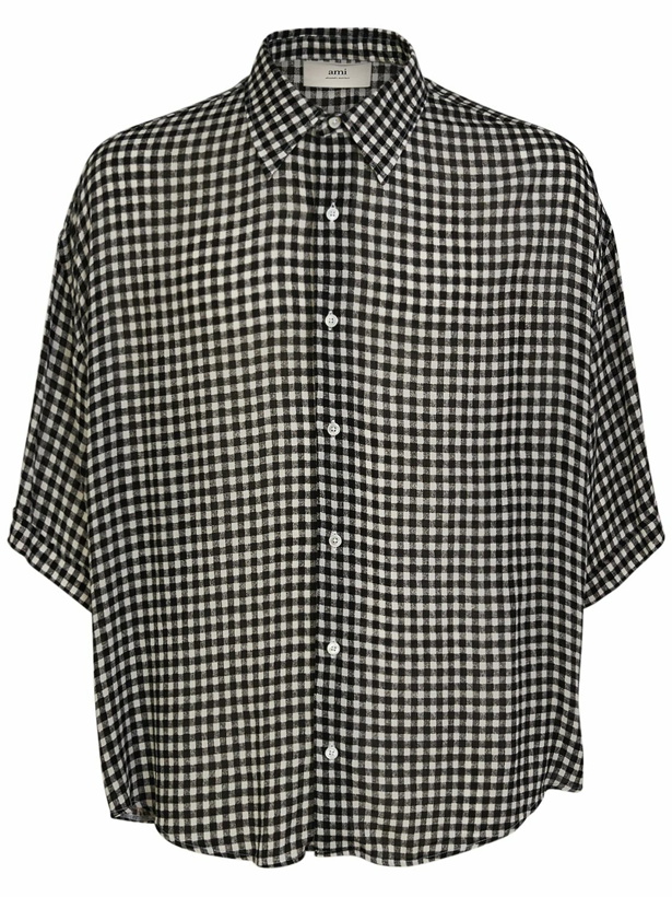 Photo: AMI PARIS - Check Print Viscose Crepe Shirt