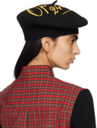 Vivienne Westwood Black 'Open 24 Hours' Beret