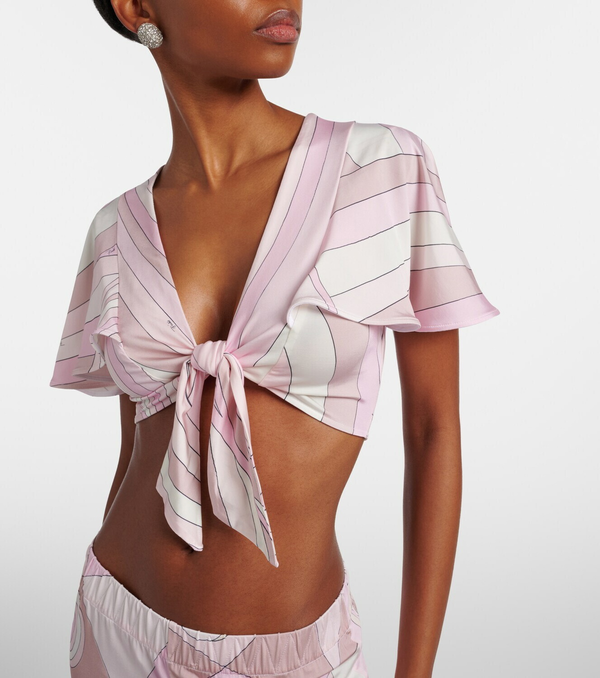 Pucci Iride satin jersey crop top