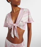 Pucci Iride satin jersey crop top