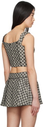 MISBHV Gray Monogram Canvas Corset Top