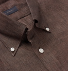 Thom Sweeney - Button-Down Collar Linen Shirt - Brown