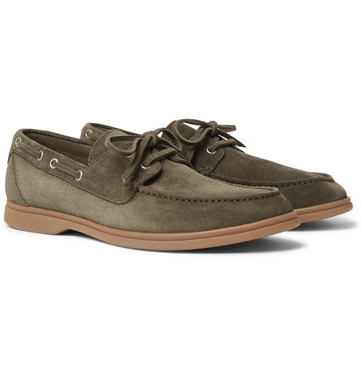 Photo: Brunello Cucinelli - Suede Boat Shoes - Green