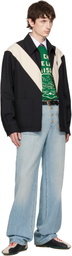 Valentino Black VLogo Signature Diagonal Wool Jacket
