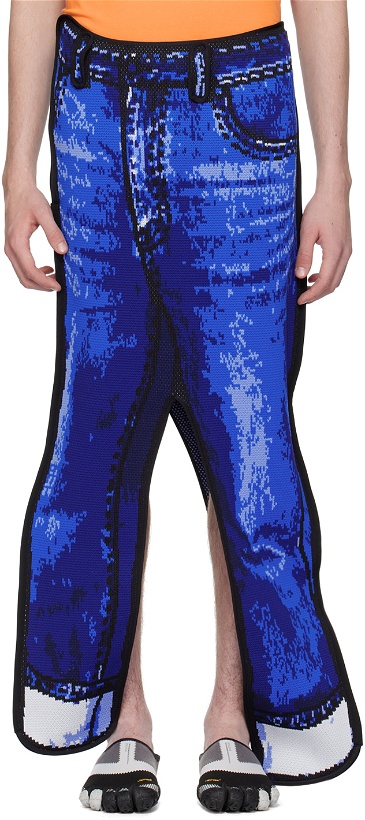 Photo: Doublet Blue Two-Dimensional 'Denim Pant' Skirt