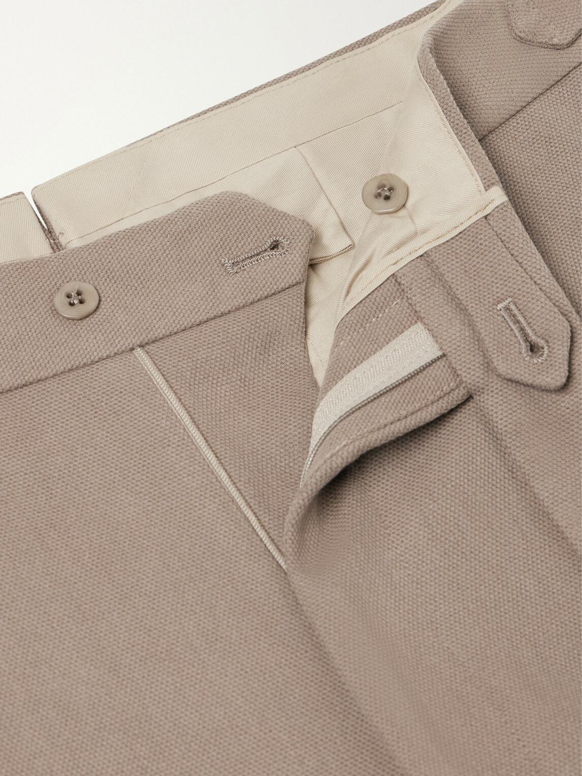 Stòffa - Straight-Leg Pleated Cotton-Twill Trousers - Brown