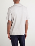 Mr P. - Knitted Cotton Polo Shirt - Gray