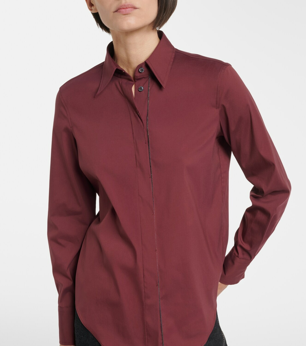 Brunello Cucinelli Monili cotton-blend shirt