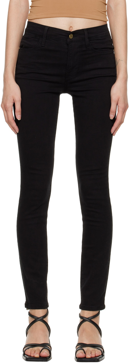 FRAME Black 'Le High Skinny' Jeans Frame Denim