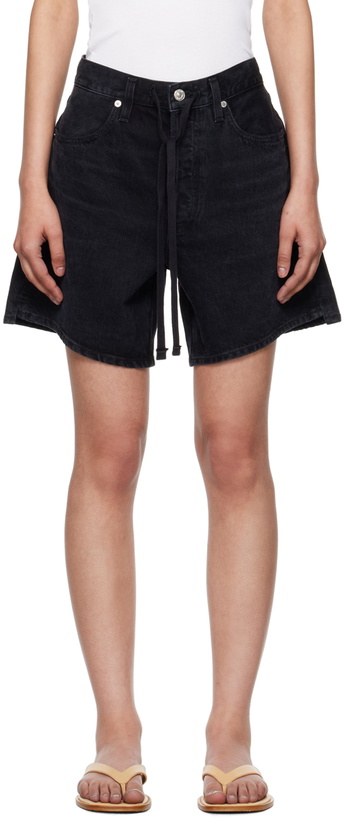 Photo: Citizens of Humanity Black Brynn Drawstring Denim Shorts