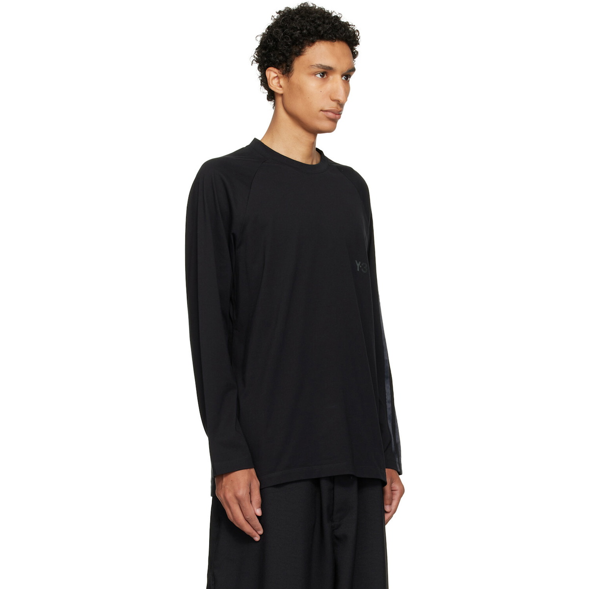 Y-3 Black Oversized Gradient Stripes Long Sleeve T-shirt