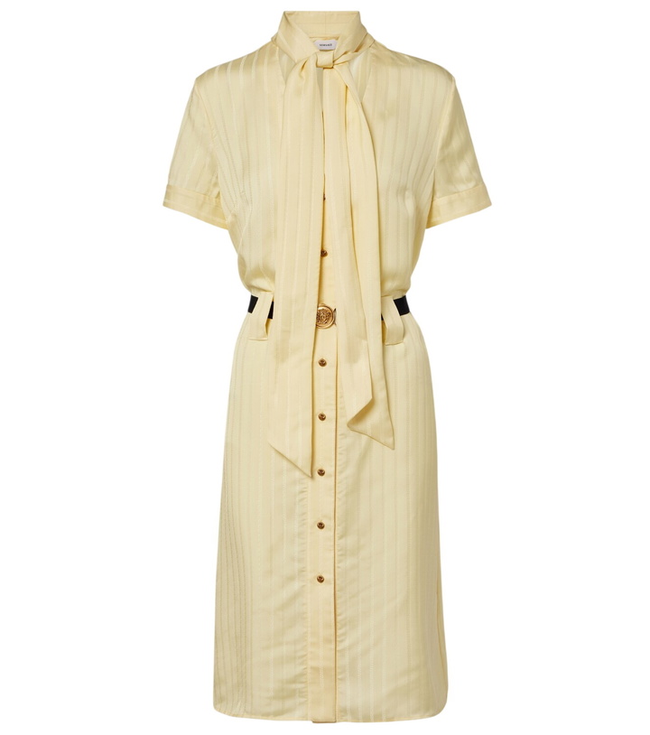 Photo: Versace Greca jacquard satin shirt dress