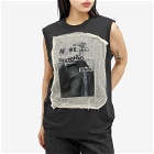 Maison Margiela Women's Front Print Sleeveless Top in Washed Black