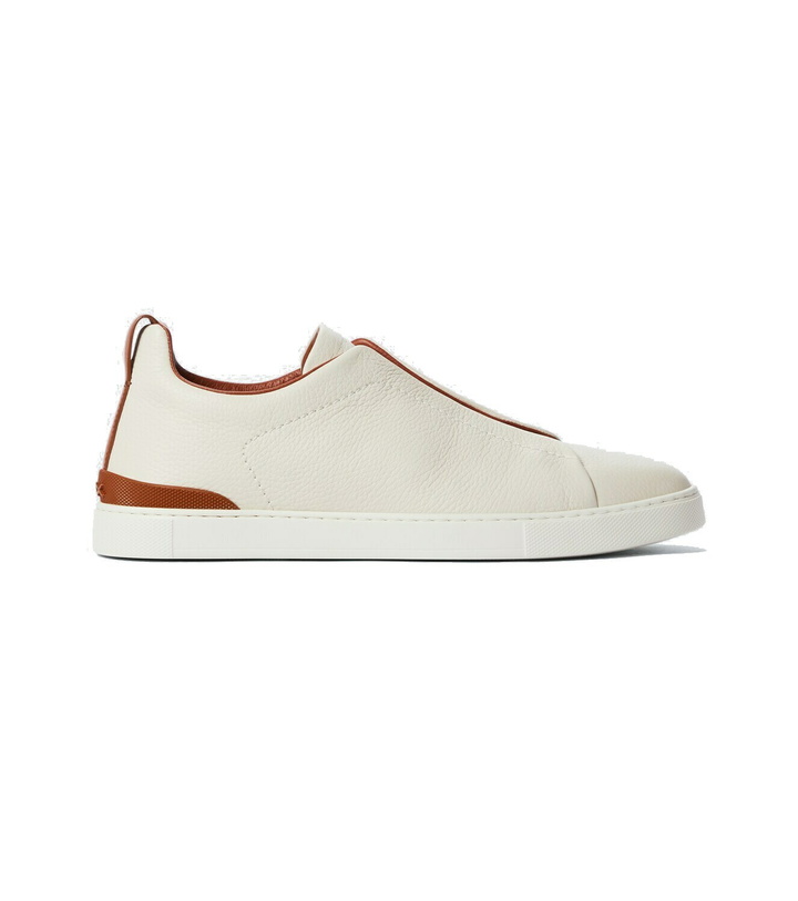 Photo: Zegna Leather sneakers with concealed laces