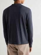 Massimo Alba - Cotton and Cashmere-Blend Jersey Henley T-Shirt - Blue