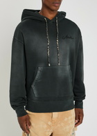 Amiri Bleach Bandana Hooded Cotton Sweatshirt Black