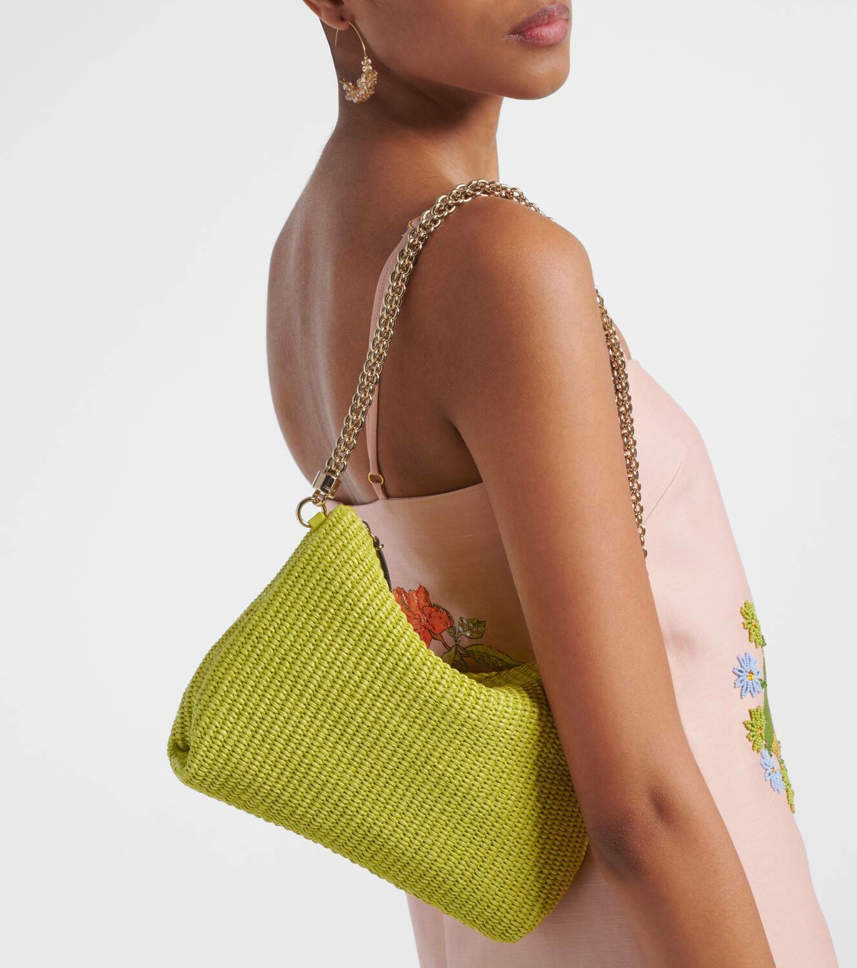 Jimmy Choo Callie raffia shoulder bag Jimmy Choo