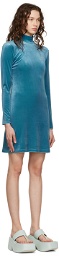 Rokh Blue Mask Mini Dress