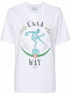 Casablanca White Sport Print Organic Cotton T-Shirt