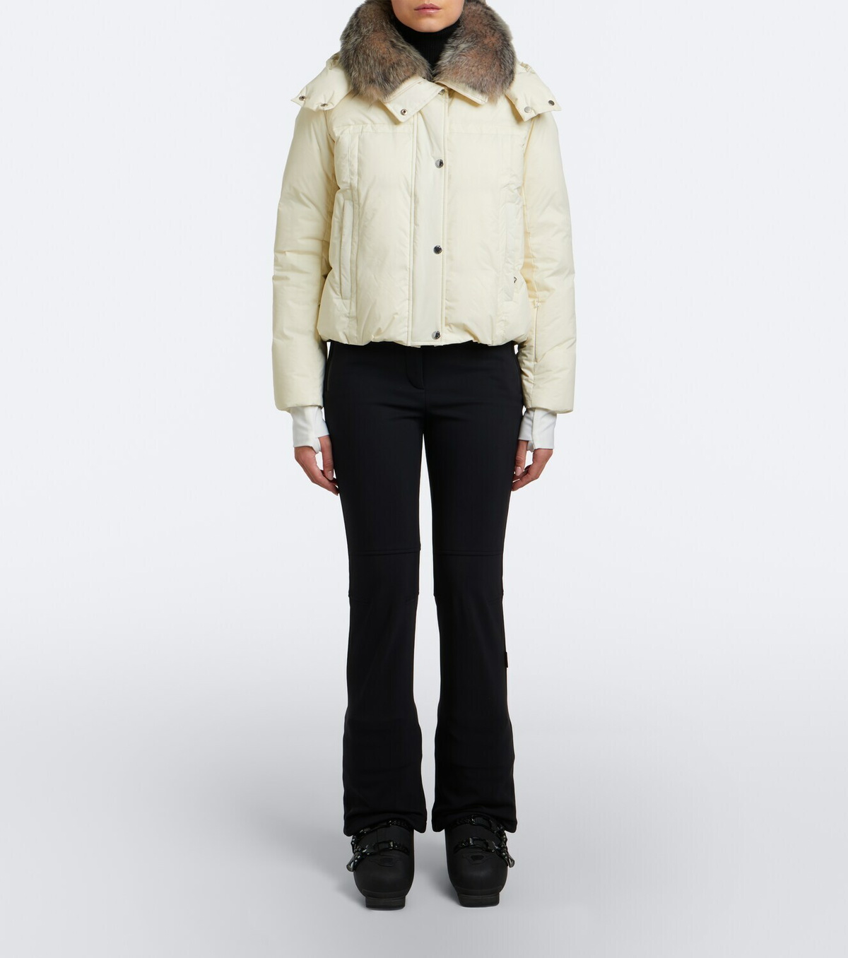 Yves Salomon Shearling-trimmed hooded down ski jacket