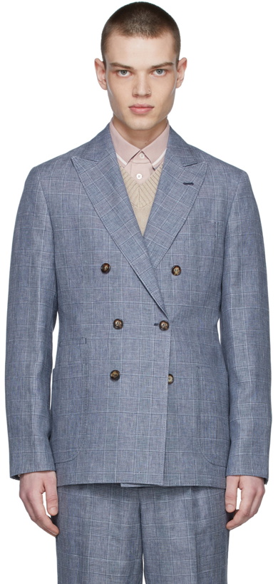 Photo: Brunello Cucinelli SSENSE Exclusive Blue Wool Suit