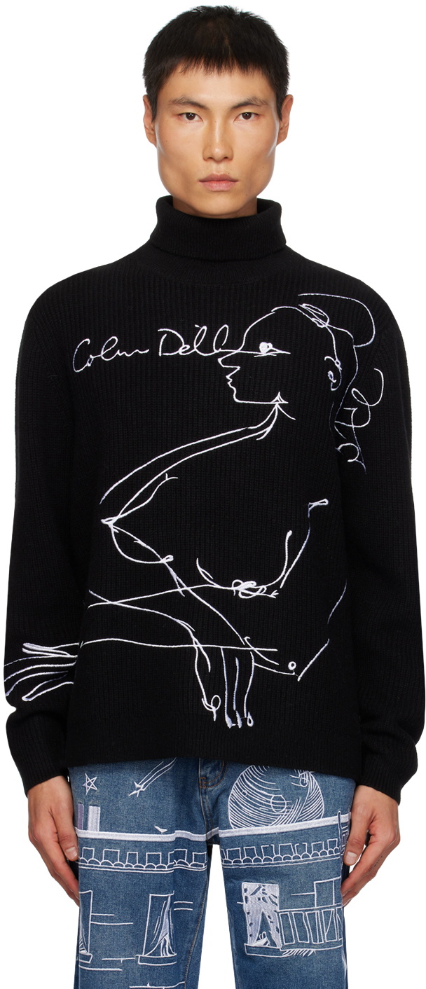 KidSuper Black Doodle Women Turtleneck