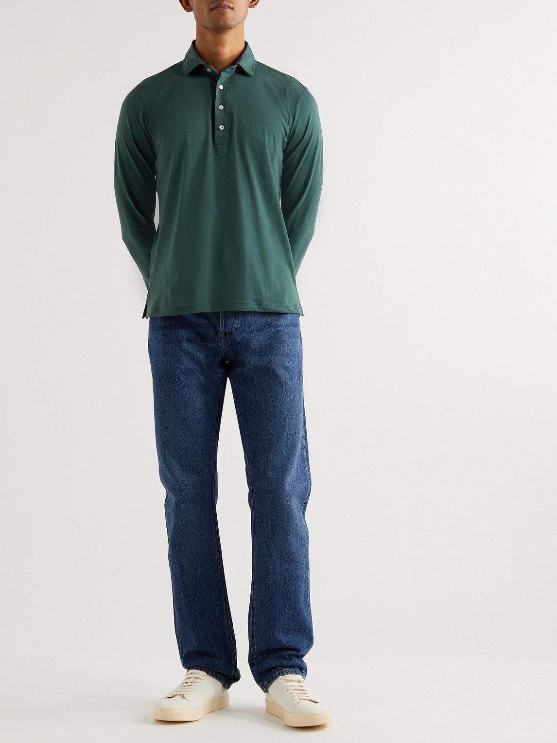 MP Massimo Piombo - Cotton-Jersey Polo Shirt - Green