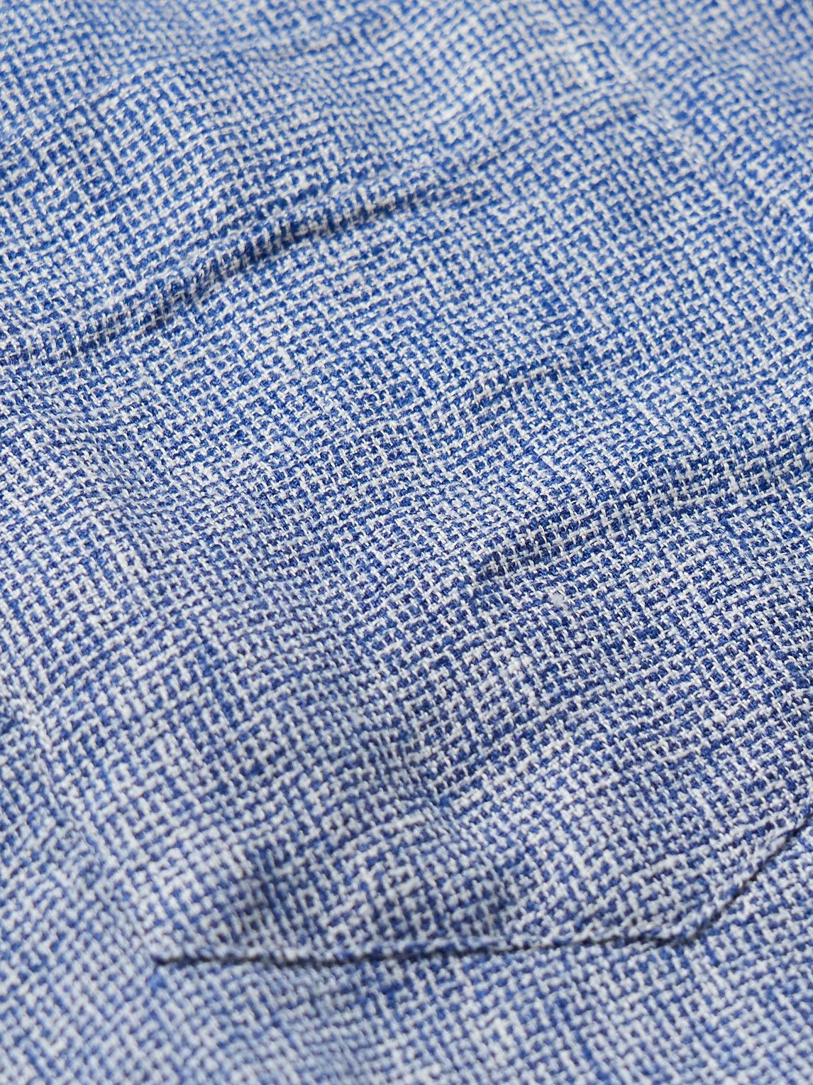 La Paz - Button-Down Collar Linen Shirt - Blue