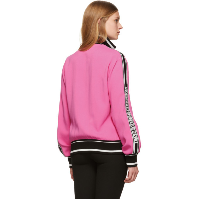 Dolce and Gabbana Pink Cady Zip Track Jacket Dolce & Gabbana