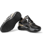 Fendi - Logo-Jacquard Mesh, Leather, PVC and Rubber Sneakers - Black
