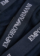 Emporio Armani Logo-jacquard Stretch-cotton Trunks set of Three Navy