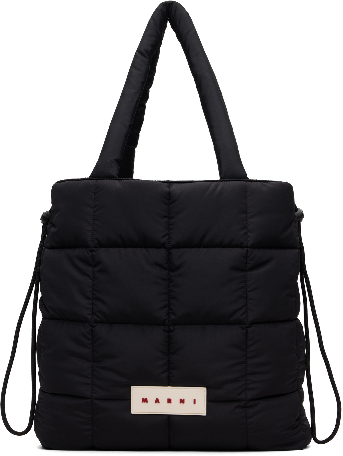 Marni Black Quilted Logo Tote