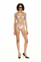 Diesel Strappy metallic bikini top with floral print - Bras Womens in Violet