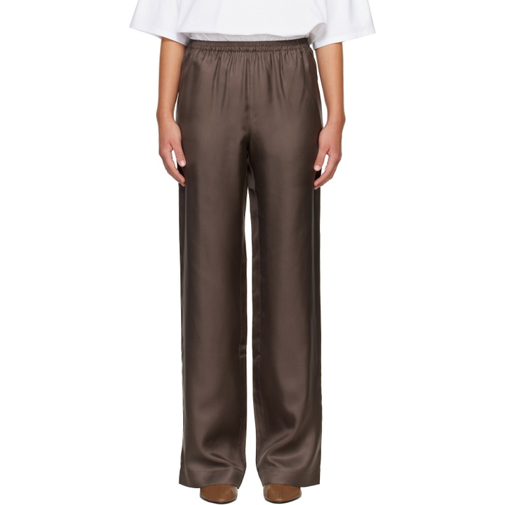 Photo: Loulou de Saison Brown ALERA LDS Silk Twill Trousers