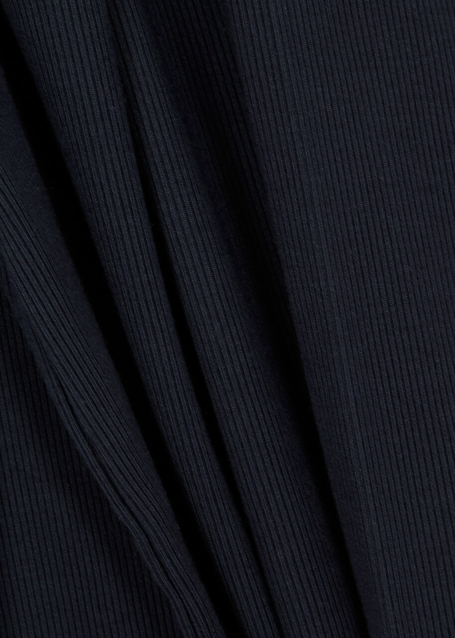 Vince Ribbed Stretch-jersey top Navy