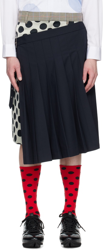 Photo: Charles Jeffrey LOVERBOY Navy & Beige Waisted Skort