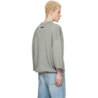 Fear of God ESSENTIALS Gray Signature 3/4 Sleeve 90s Knit Polo