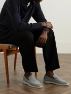 Frescobol Carioca - Miguel Leather-Trimmed Suede Loafers - Gray